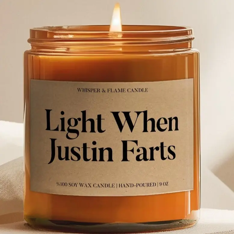 Light when farts candle, custom fart name candle, funny gift for dad , Best Friend Birthday Gift, Soy Candle, Gift For Him