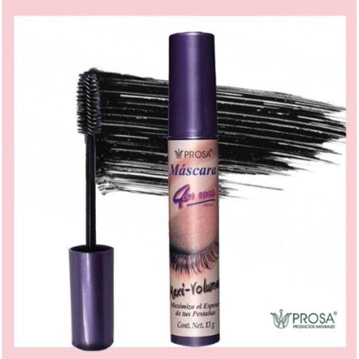 Prosa 4 IN 1 Maxi-Volume Waterproof Mascara by PROSA q tips Volumizing Lengthening Push Up bottom lashes eyeliner Professional roll elf