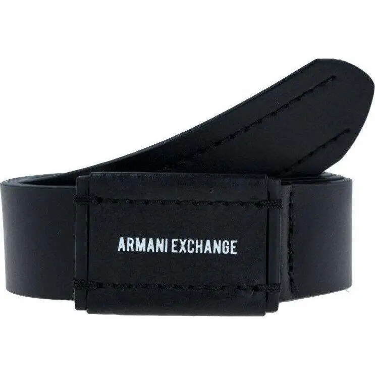 Armani Exchange Black Leather belt