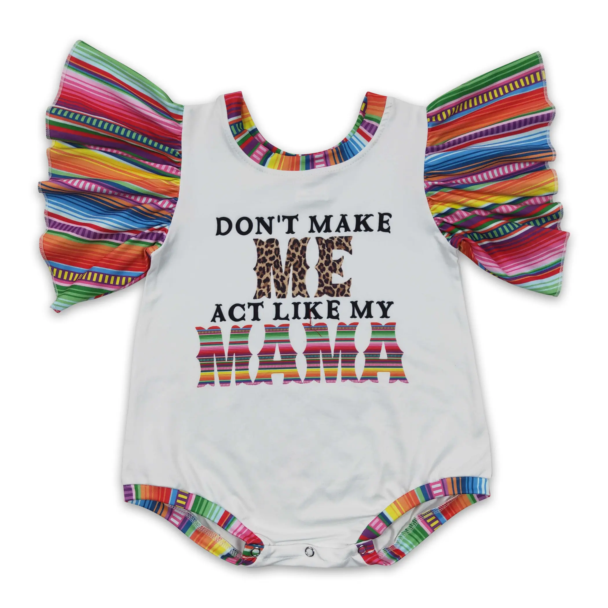 Baby Girls' Western Bubble Romper - Serape Leopard Print Graphic Outfit with 'Mama' Slogan, Crew Neck, Comfortable and Versatile, Stylish and Fun Design, 0-2 Years (2t Included)