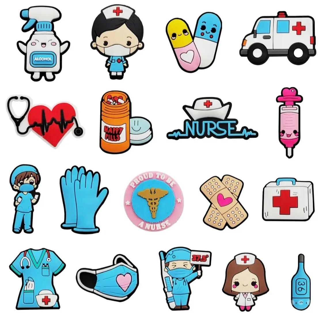 10 piece nurse inspired shoe charms