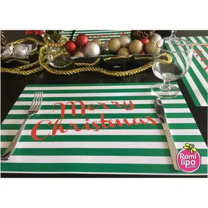 Christmas Placemats - Green Stripes