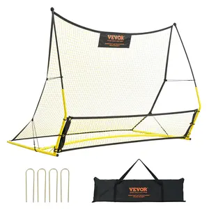 VEVOR Soccer Trainer, 2-IN-1 Portable Soccer Rebounder Net, 71"x40" Iron Soccer Practice Equipment, Sports Football Rebounder Wall with Portable Bag, Perfect for Team Solo Training, Passing, Volley