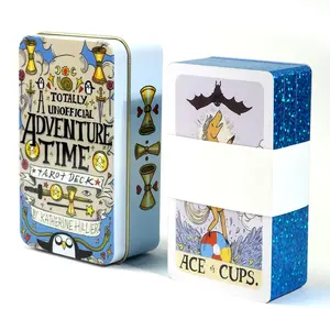 An Totally Unofficial Adventure Time Tarot Cards Fate Divination Tarot Card - Quality Gold-Plated Edge Cards In A Tin Metal Box with English Guidebook