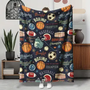 intage Athletics Flannel Throw Blanket, Champion Sports Icons Soft Cover, Cozy Warm Fan Gift for Him Son Boyfriend, Retro Game Day Home Decor for Couch Bed, Summer AC Room Nap Blanket, Birthday Christmas Gift for Sports Lovers Men Boys
