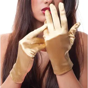 Gold Short Satin Gloves  9" 1205