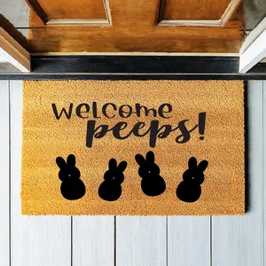 Doormat Welcome Peeps! Easter Gift Cute Doormat Funny Doormat Welcome Mat Easter Doormat Cute Spring Easter Door Mat Spring Welcome 1368zz - Made in Florida
