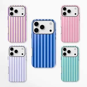 [Magsafe , Tough Case] Personalized Custom Blue Striped Phone Case with MagSafe – Aesthetic Cute Design, Trendy Touch Cover for iPhone 17, 16, 16E 15, 14, 13, 12, 11, XS, X , Beach