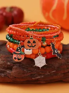 Halloween Themed Beaded Bracelet, Fashionable Halloween Themed Beaded Bracelet for Women & Girls, Casual Trendy Accessories for Party & Daily Wear
