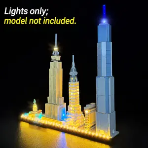 LYBMTWF LED Lighting Kit for LEGO 21028 New York City Building Block Model Lighting— Crafted from Safe ABS and Copper Materials; Easy to Install; The Perfect Gift for Birthdays, Holidays, and Christmas (Model Not Included)