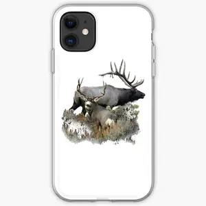Phone Cases Wildlife Mule Bull Elk Deer Buck Compatible with iPhone SE 7 8 X XR 11 12 13 14 15 16 Plus Mini Pro Max Samsung Galaxy Note S9 S10 S20 S21 Ultra Plus Protection Cellphone