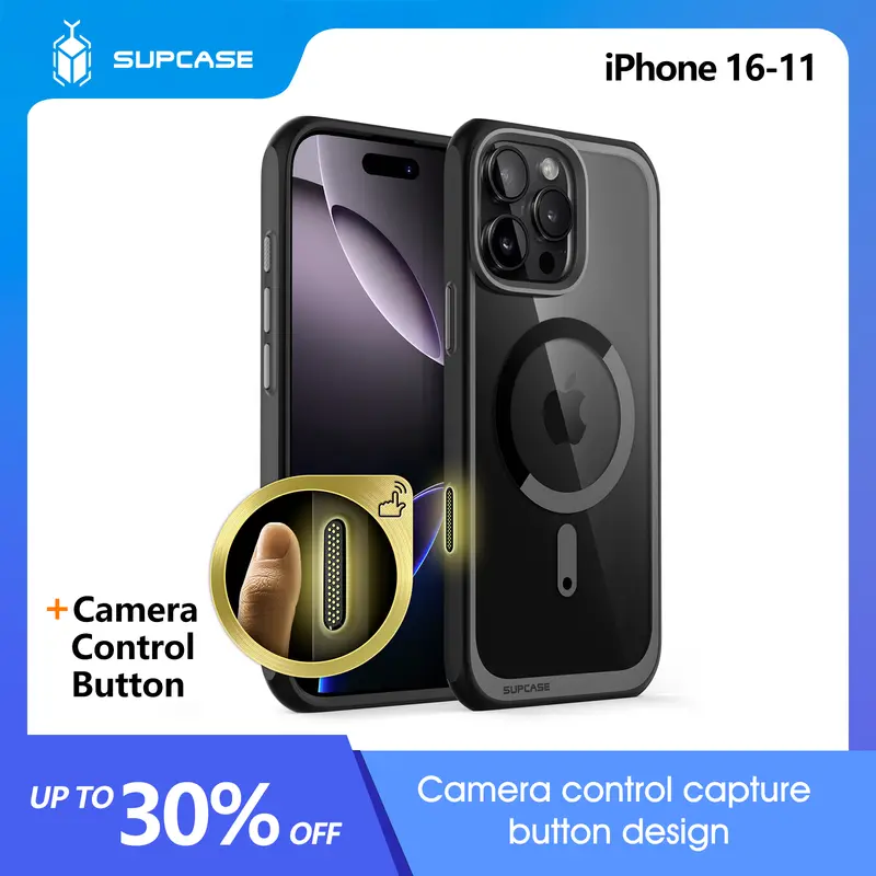 SUPCASE iPhone 16-11 Case with Camera Control Capture Button MagSafe Compatible Slim Clear Shockproof Magnetic Protective Smartphone Cover Cellphone Protection