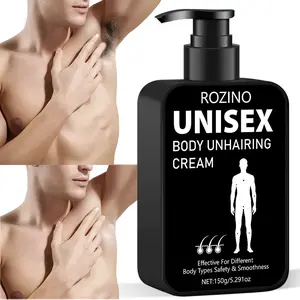 ROZINO Unisex Body Unhairing Cream 150g Effective for All Skin Types Safety Smoothness Gentle Formula Painless Hair Removal
