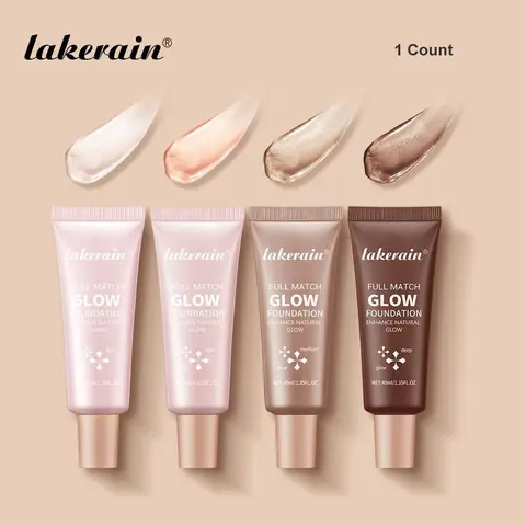 Long-Lasting Glow Foundation, Hydrating Liquid Foundation with Micro-Glitter, Natural Glow Enhancer, Flawless Complexion, Natural Radiant Finish, Flawless Nude Look, Non-Drying Beauty Product