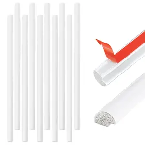 10-Pcs Peel and Stick Tile Edge Trim, 12 Inches Self-Adhesive Tile Edging Decorative Pencil Tile, PVC Molding Tile Trim for Backsplash (White)