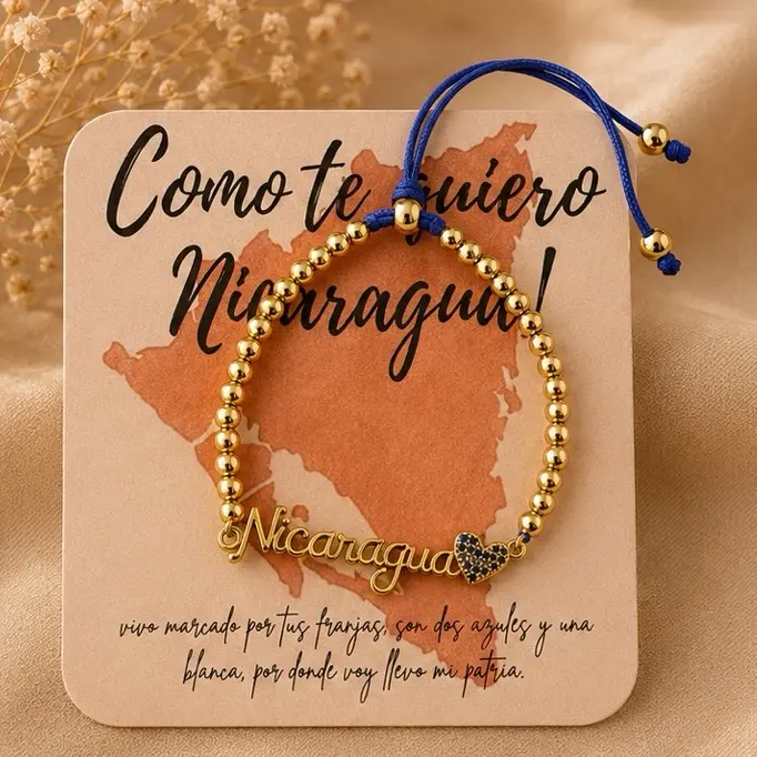 Pulsera de Nicaragua con cordón ajustable