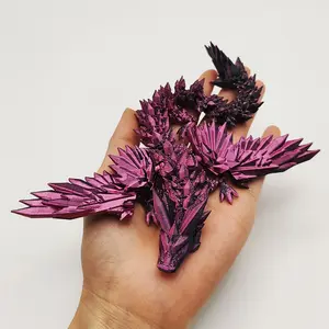 3D Printed Dragon Statue with Moveable Joints, Articulated Fidget Figurines, Decorative Fidget Figurine, Desktop Statue, Perfect Home Office Decor, Stress Relief Toy, Ideal Thanksgiving Halloween Christmas Gift
