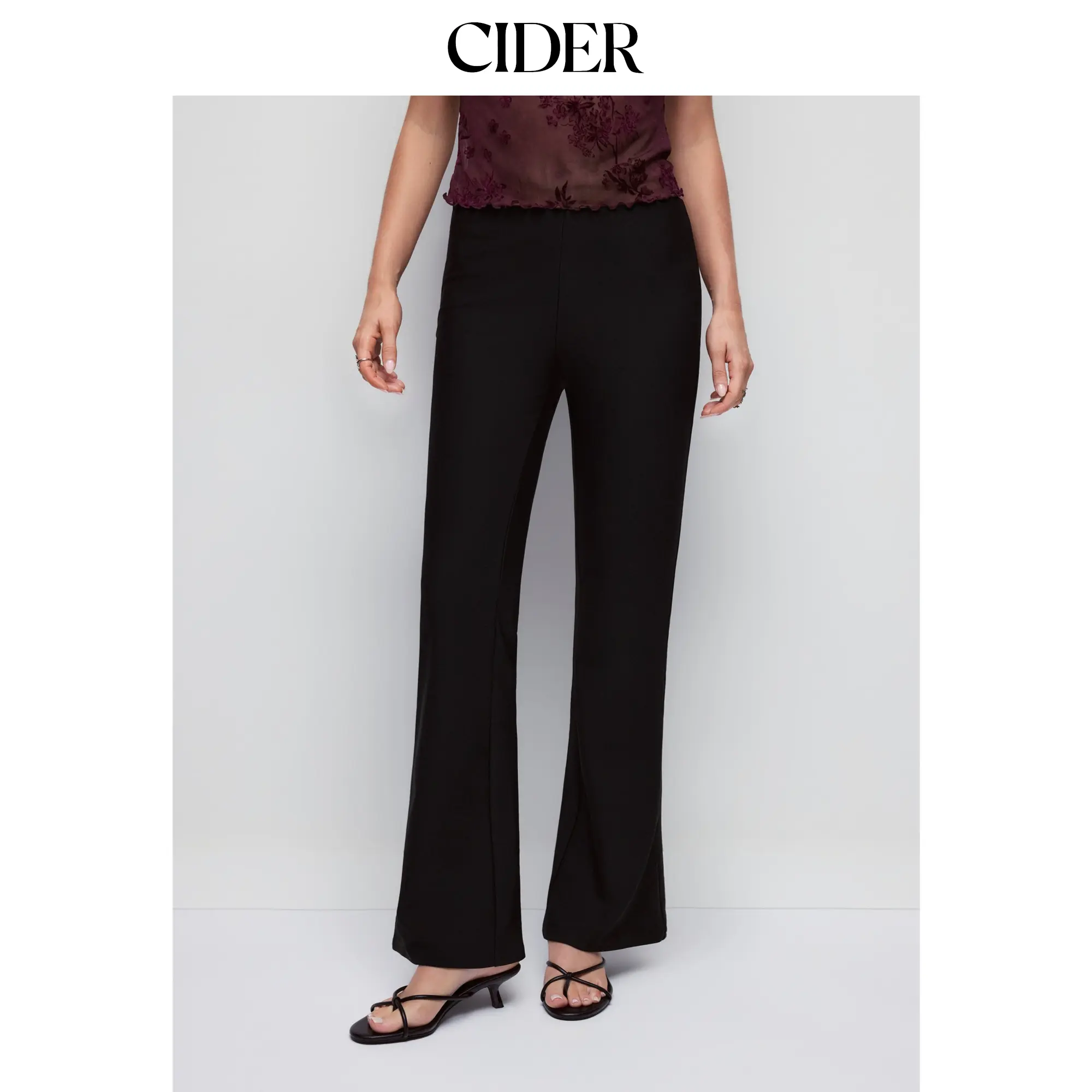Cider Low Rise Flared Long Trousers