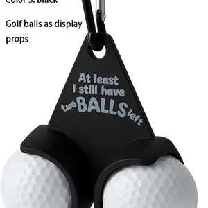 Golf Ball Holder Clip-On Accessory, Golf Accessories, Holds 2 Balls, Perfect for Golfers, Portable Hook Dual Ball Clips, Fun Golf Bag Attachment