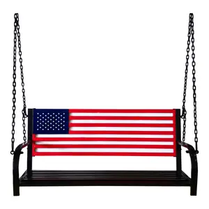 Backyard Expressions Red, White, Blue, Flag Porch Swing