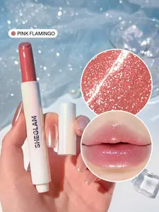 SHEGLAM Pout-Perfect Shimmer Lip Plumper – Pink Flamingo | Moisturizing Plumping Lip Gloss Stick | Non-Sticky Shimmer Glow