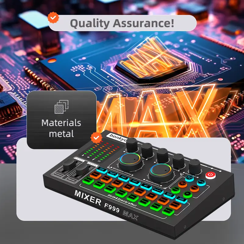 Bonkyo Audio Mixer F999MAX with M999Mic - Comprehensive Live Sound