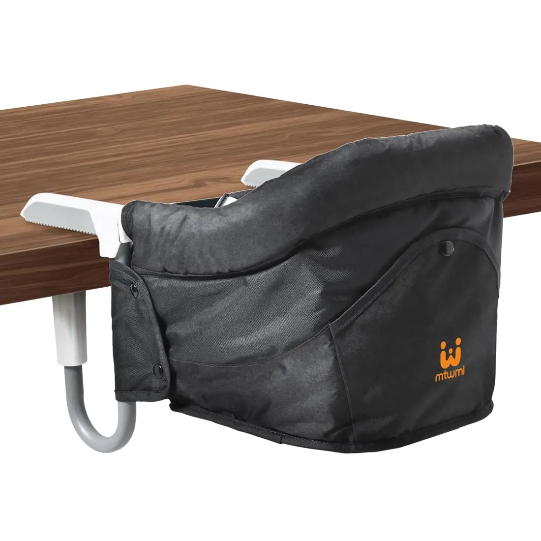Portable High Chair for Table,Hook On High Chair That Attaches to Table,Space Saver Clip On Counter High Chair for ,Easy Clean  Feeding Seat with Carry Bag for Travel(Pure-Black)