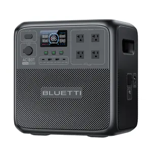 BLUETTI AC180T Portable Power Station, 1432Wh LiFePO4 Battery Backup, 1800W (3600W Surge) AC Outlets, 0-80% Charge in 45 Min, Solar Generator for Camping, Outdoors, Emergency