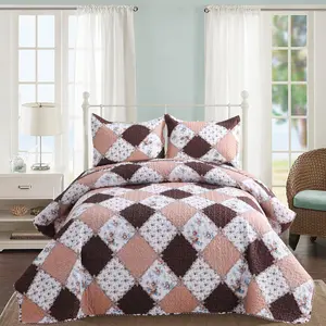 Kindred Home Christmas Quilt Set Bedspread - Summer Quilt Lightweight Microfiber Bedspread Marine, Rustic Christmas Santa Tree Snowman Pattern Print Suitable for All Seasons (Model-I, Queen)