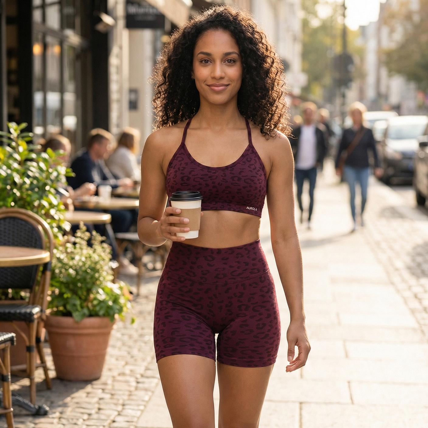 AUROLA Leopard Workout Shorts for Women,Gym Shorts Scrunch Butt Seamless Athletic Shorts summervibes