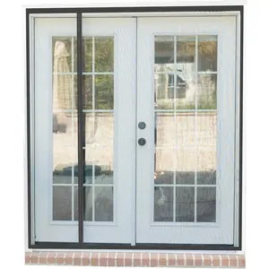 Screen Door for  & Sliding Door, Large Pet & , Keep  Out, Heavy Fiberglass Mesh, Self Closing Continuous  Seal (Fits Door Size 70"x80", Black Trim)
