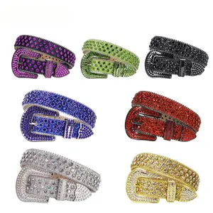 LIA (multicolor)BB belt y2k Handmade Rhinestone Belt  Suitable For Both Men And Women,With Western Hip-hop Style, Perfect For Decorating And Matching With Jeans.Luxury Holographic Rhinestone Belt