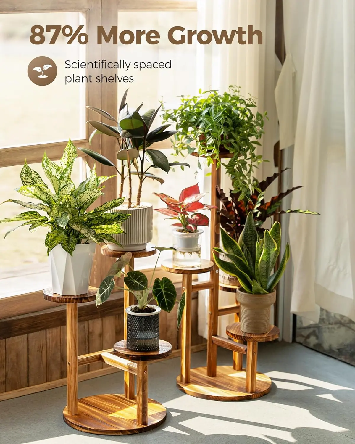 Bamworld 3-Tier Wood Finish Round Shape Tiered Shelf - Corner Display,  Indoor Use Home Organizer Storage Rack, Small Plant Stand for Living Room -  TikTok Shop