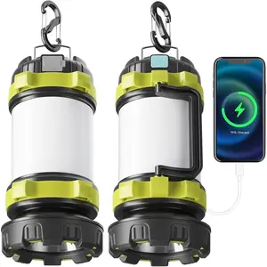 Camping Lantern Rechargeable,  Led Lantern Camping Flashlight with 4000 Capacity Power Bank, 6 Modes, IPX4 Waterproof, Portable Rechargeable Lanterns for Power Outage, Hiking Hurricane Outdoor