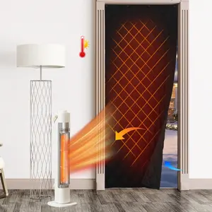 Thermal Insualted Door for Winter, Black Window Cover Room Dividers Noise Dampening Blanket Drafty Door for Basement Home Theater, W34 x L82 inch, Panel