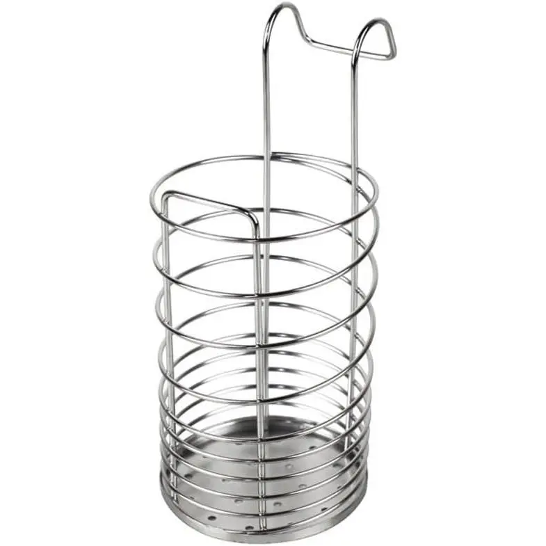 304 Stainless Steel Utensil Drying Rack/Chopsticks/Spoon/Fork/Knife Drainer Basket Flatware Storage (Round)