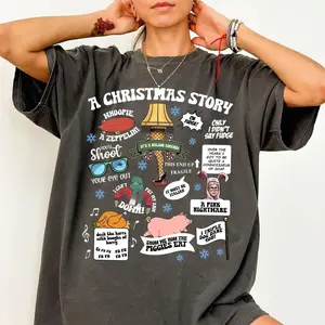 A Christmas Story Comfort Colors Shirt, Retro Christmas Movie T-shirt, Leg Lamp Christmas Tee, Oh Fudge Shirt, Funny Christmas Characters.