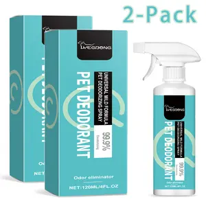 [2-Pack] Plant Extract Pet Odor Remover Spray, Gentle Deodorant for Pet Fur Litter Box Carpet, Long Lasting Fresh Scent