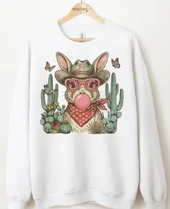 Western Bubble Bunny Graphic Top