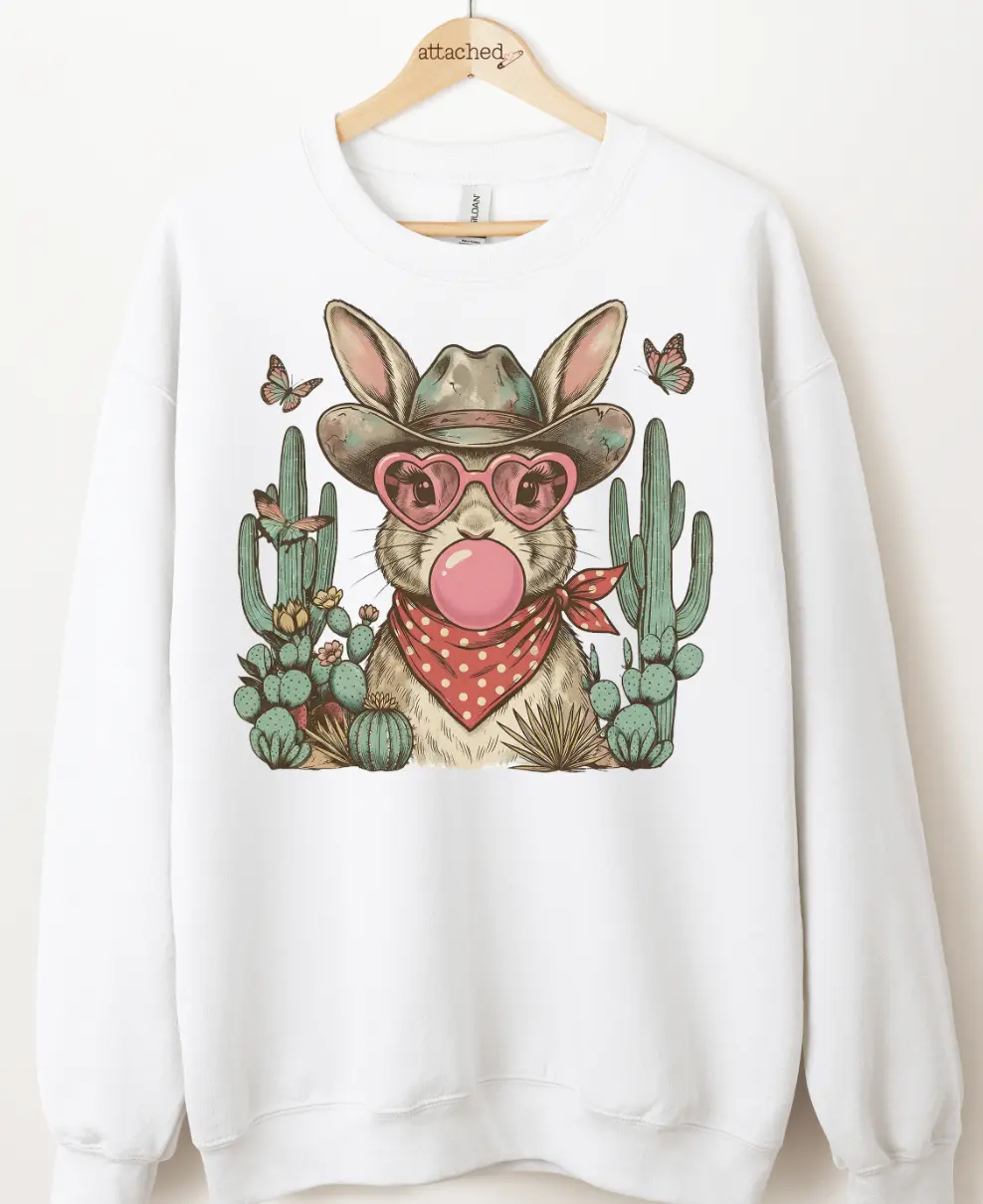 Western Bubble Bunny Graphic Top