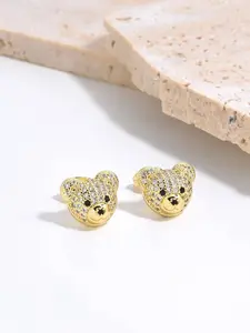 Cubic Zirconia Bear Stud Earrings for Women