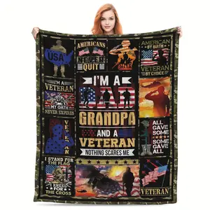 Veteran gifts, veteran blankets, for men, dads, grandpas, proud patriotic veteran blankets, meaningful gifts for soldiers, veteran birthdays, Father's Day, Veterans Day.