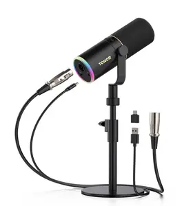 TONOR TD510 Dynamic Microphone, USB/XLR PC Microphone for Podcast, Recording, Live Streaming & Gaming, with Quick Mute, Headphone Output