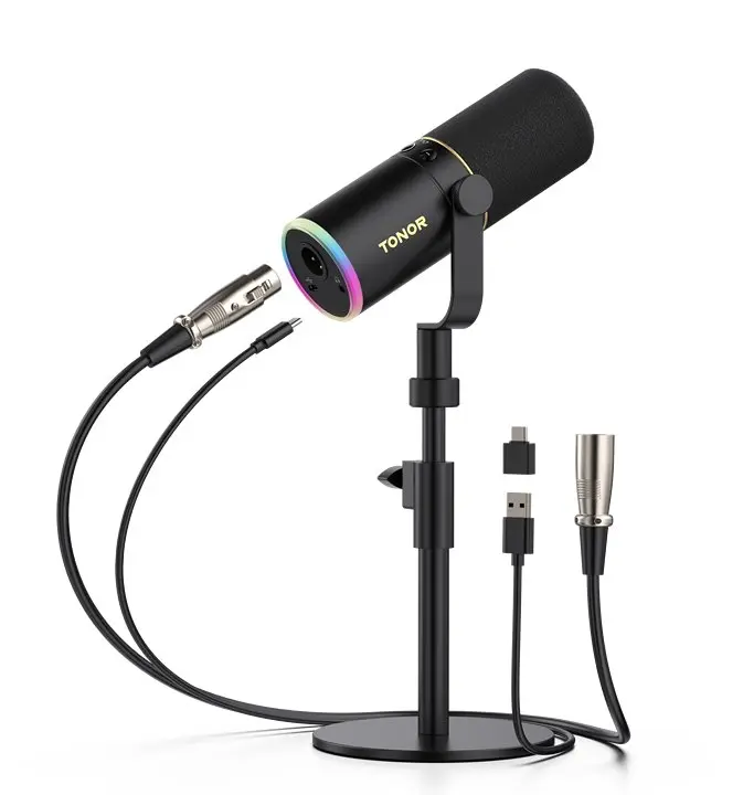TONOR TD510 Dynamic Microphone, USB/XLR PC Microphone for Podcast, Recording, Live Streaming & Gaming, with Quick Mute, Headphone Output TONOR TD510 Dynamic Microphone, USB/XLR PC Microphone for Podcast, Recording, Live Streaming & Gaming, with Quick Mute, Headphone Output
