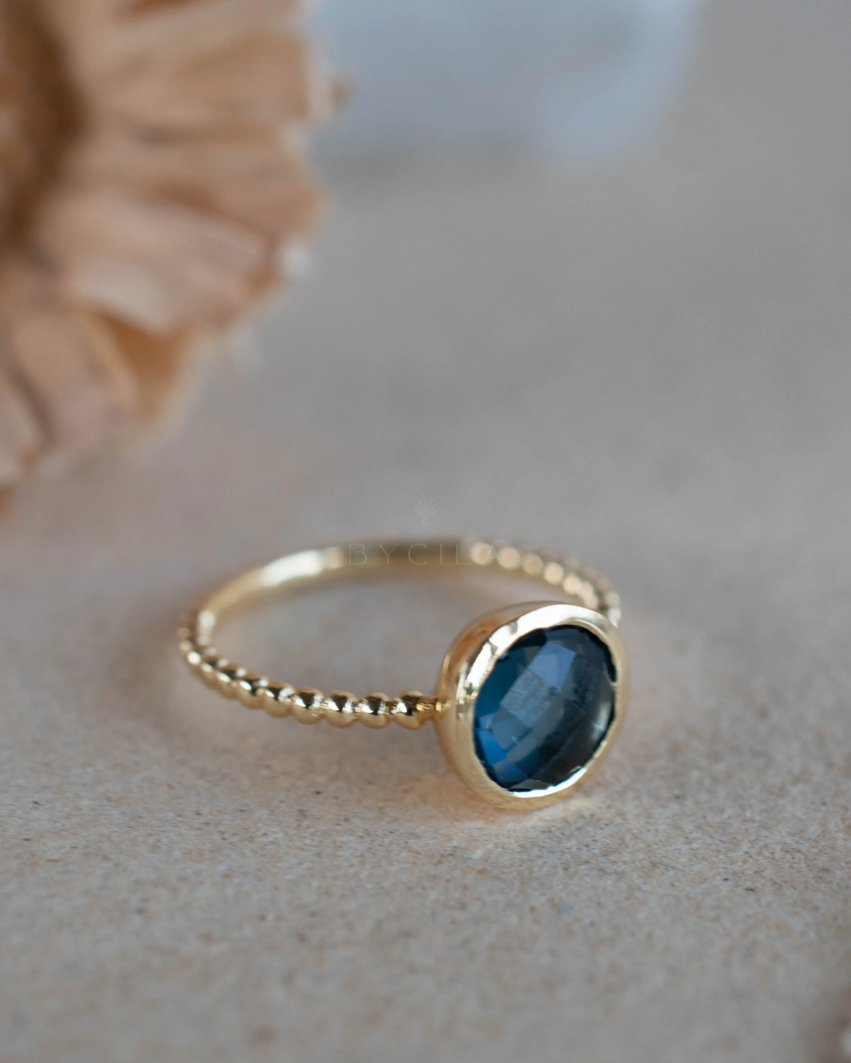 Tessy Ring * Iolite hydro * Gold Plated * BJR338