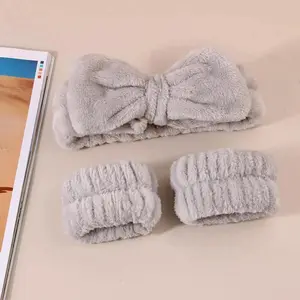 Women's Spring/Summer Cloud Shaped Hair Hoop & Face Washing Wrist Band, Casual Simple Summer Hair Accessories Set for Daily Washing, Hair Accessories Set for Makeup, Spa for Back To School