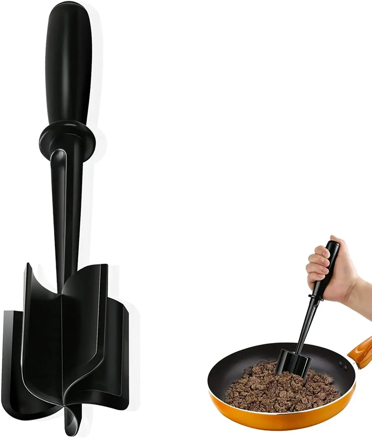 Meat Chopper, Hamburger Chopper, Potato Masher-Professional Multifunctional Heat Resistant Nylon Ground Beef Smasher