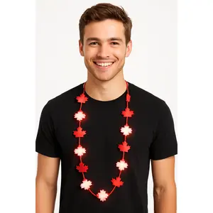 Light-Up Maple Leaf Necklace for Canada Day Celebrations