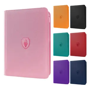 9 Pocket Zipper Card Binder, 360 Cards PU Cover Side Loading Trading Card Holder Album