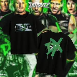 TAPOUTZ D-Generation X Suck It Heavy Cotton WWE Double Sides Unisex T-shirt For Wrestling Fan DX Apparel Menswear Womenswear Gift For Fans DTG Breathable Printing Classic Soft